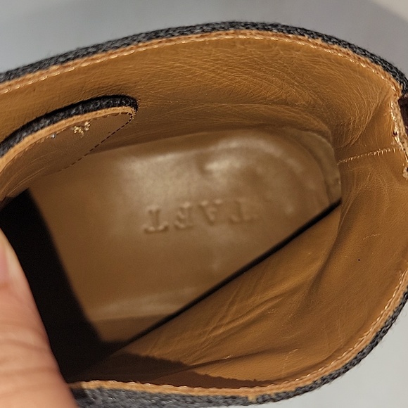 TAFT The Jack Cap Toe Boot In Grey/Oxblood Wool/Leather Men's - Picture 14 of 16